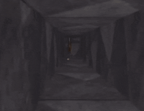 a pixel art of a horse in a cave