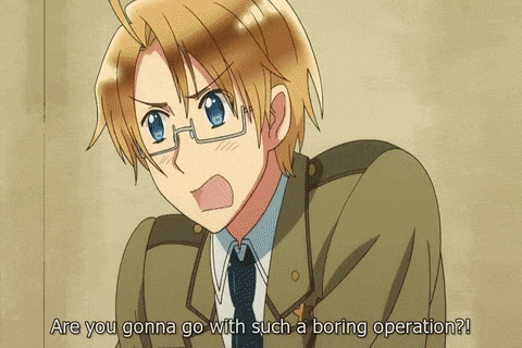 a man in a suit and tie is saying " are you gonna go with such a boring operation ? "