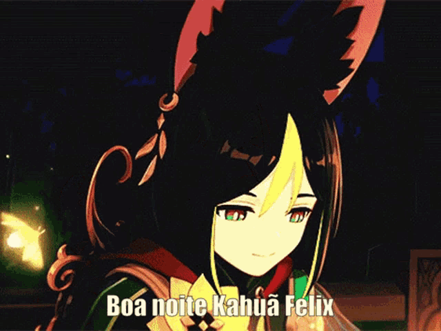 a cartoon character says boa noite kahua felix on the bottom