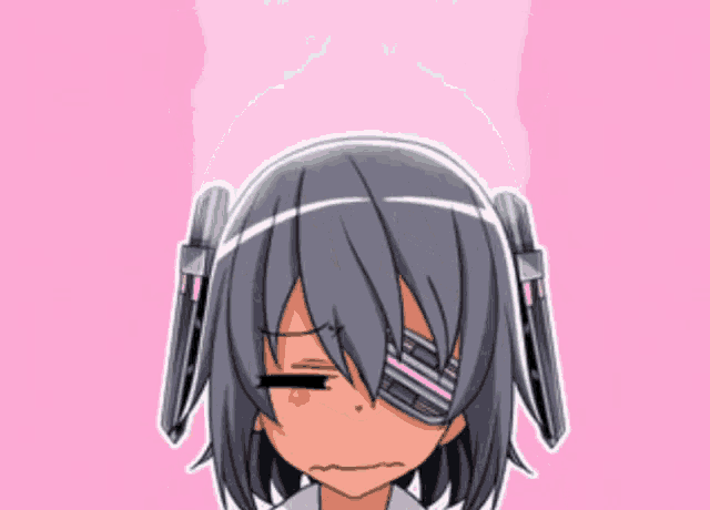 a cartoon drawing of a girl with a robotic eye