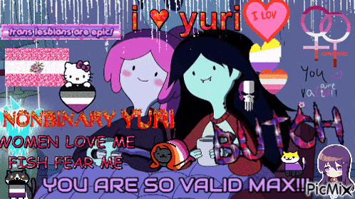a poster that says i love yuri and you are so valid