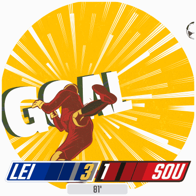 an illustration of a soccer player with the word goal in the background