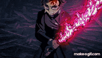 a gif of a person holding a sword with the words make a gif.com below it