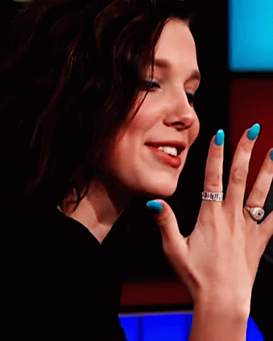 Millie Bobby Brown Nails GIF