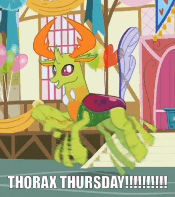 a cartoon drawing of thorax thursday with a dragon
