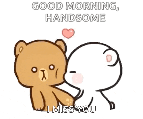 a cartoon of a teddy bear kissing another teddy bear with a heart in his hand .