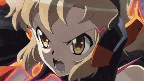 a close up of a cartoon character with a m on her ear