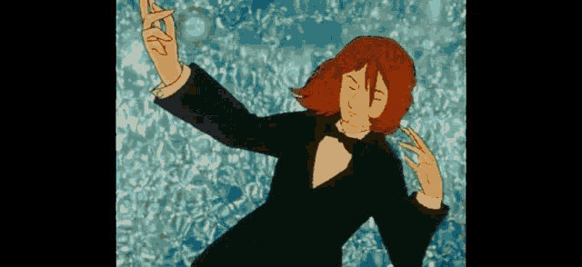 a cartoon character is wearing a tuxedo and bow tie and dancing .