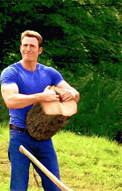 Chris Evans Chopping Wood GIF - Chris Evans Chopping Wood Captain America GIFs