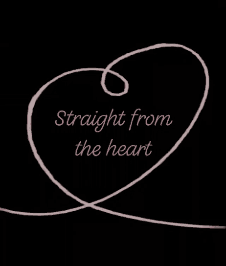 a drawing of a heart with the words straight from the heart below it