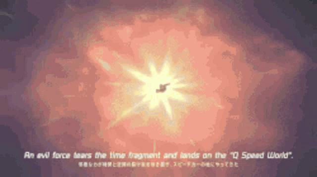 an evil force tears the time fragment and lands on the ' q speed world '