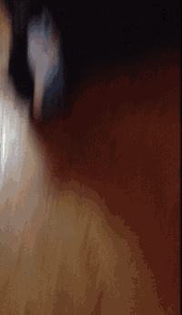 a blurred image of a person 's feet on a wooden floor