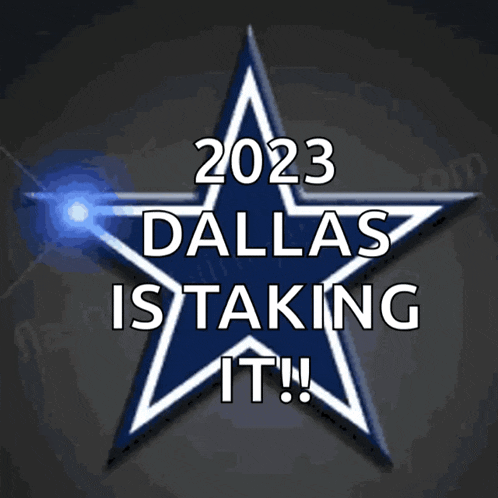 a star with the words dallas is taking it written on it