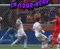 soccer players on a field with in your head written on the top