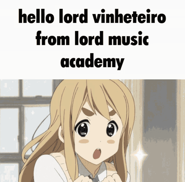 a picture of a girl with the words hello lord vinheteiro from lord music academy below it
