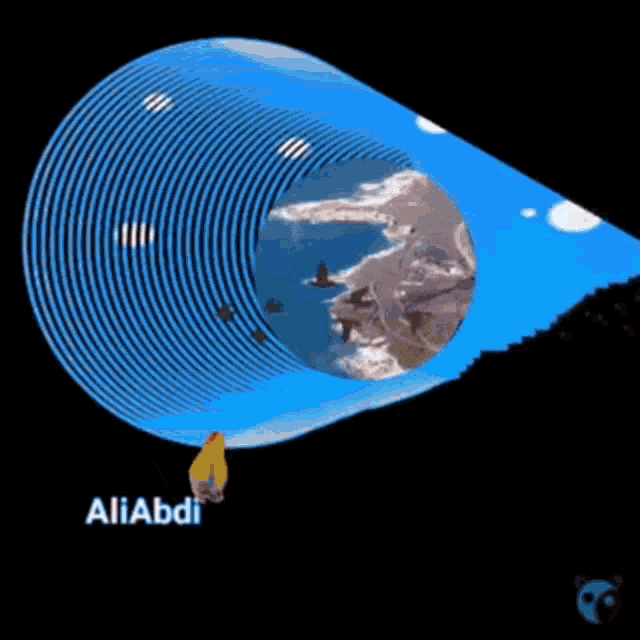 a picture of a blue object with the name aliabdi on the bottom