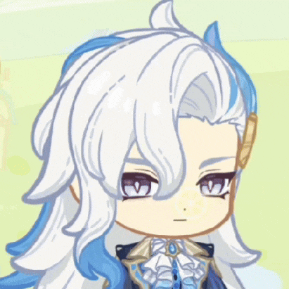 a cartoon character with long white hair and a yellow sun in his hair