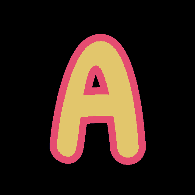 a blue letter a with a black background