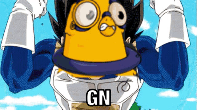a cartoon character with the word gn on the bottom