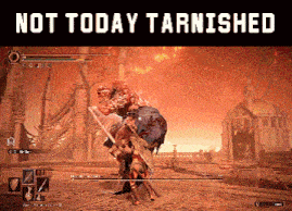 a screenshot of a video game with the words " not today tarnished "
