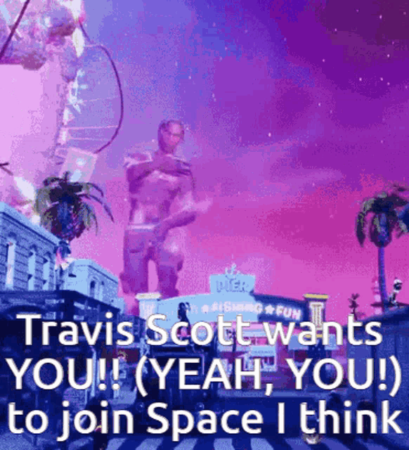 Travis Scott Space I Think GIF - Travis Scott Space I Think Fortnite GIFs