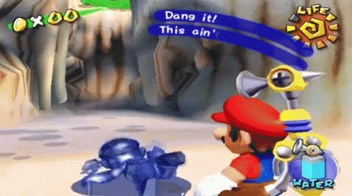 a video game where mario is talking about dang it this ain '
