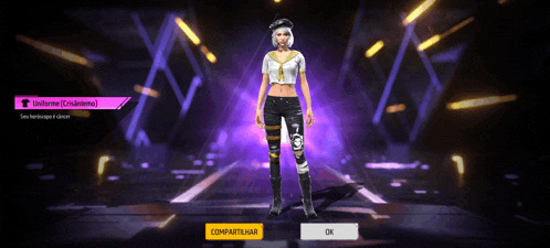a woman in a crop top and ripped jeans is standing in front of a purple background