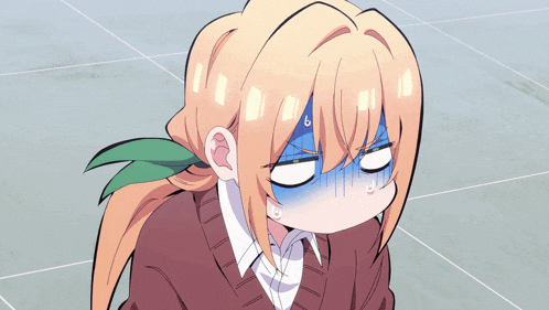 a cartoon of a girl with a surprised look on her face with the number 6 on her forehead