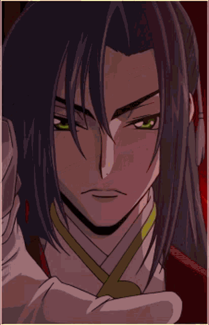 a drawing of a man with long hair and a white glove on