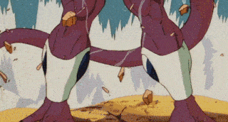 a close up of a cartoon character 's legs with a purple and white outfit
