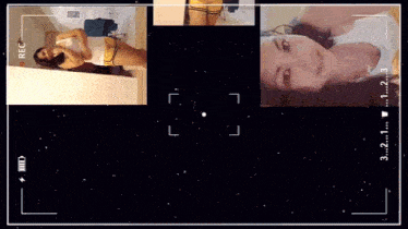 a video of a woman is being recorded and the numbers 3 2 1 and 3 are shown