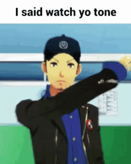 a man wearing a baseball cap and a jacket is doing a dab with his arms outstretched .