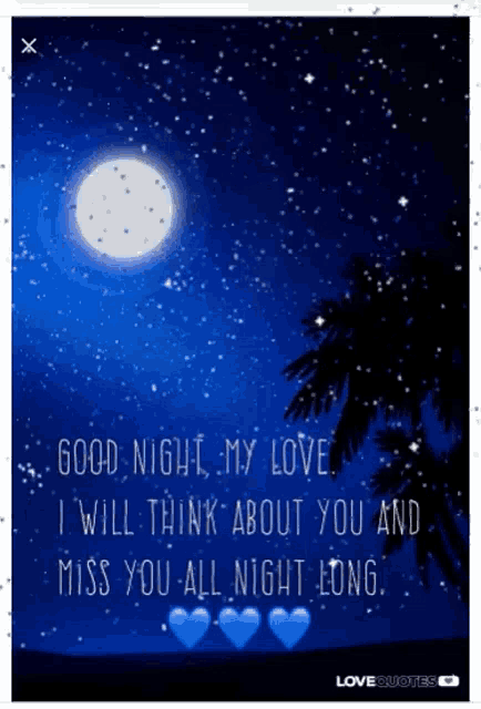 a poster that says " good night my love " on it