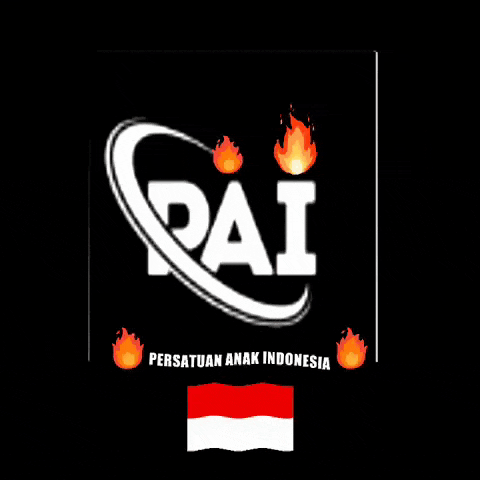 a logo for pai persatuan anak indonesia with flames on it