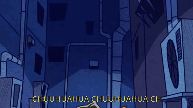a cartoon of a cat wearing a hat with the words chuuhuahua chuuhuahua ch