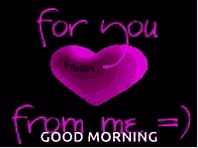 a purple heart with the words `` for you from me = '' written on it on a black background .