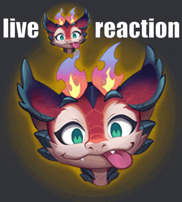 an illustration of a dragon with the words live reaction below it
