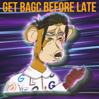 a cartoon of a monkey with the words get bagc before late on the bottom