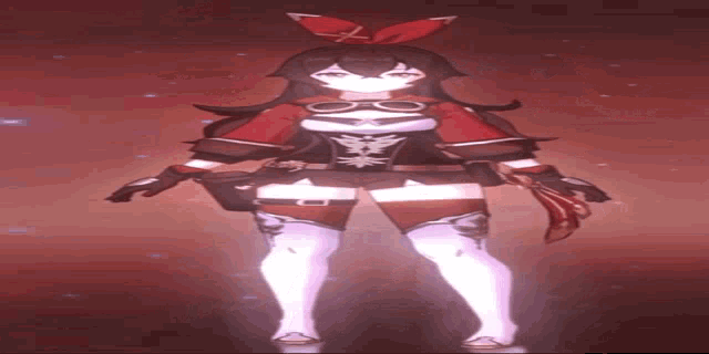 a girl with a bow on her head is standing in a video game