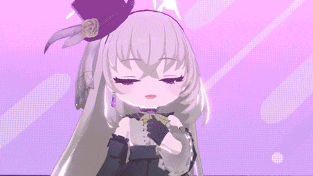 a girl with white hair and purple eyes is wearing a hat and gloves .