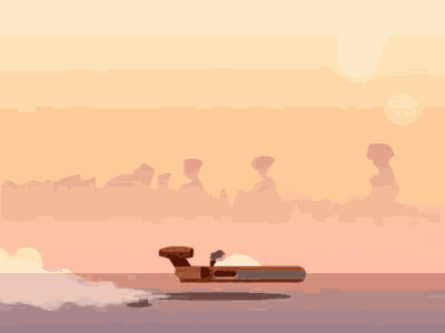 a cartoon drawing of a boat floating on the water