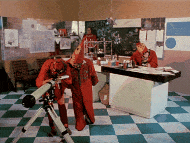the word mystery is on the blackboard in the room