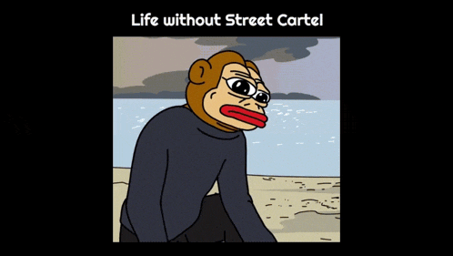 a cartoon of a monkey with the words life without street cartel