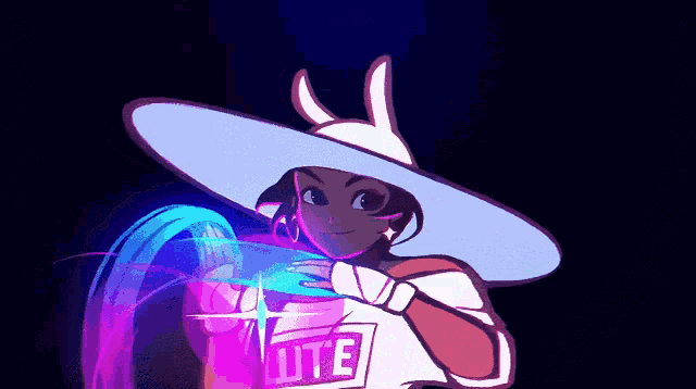 a cartoon drawing of a girl wearing a hat and a shirt that says ute