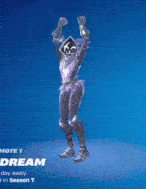 a video game character with the name dream on the bottom