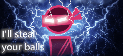 a poster with lightning and the words i 'll steal your balls
