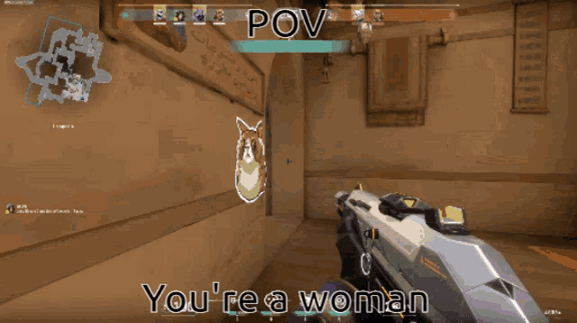 a screenshot of a video game with the words you 're a woman