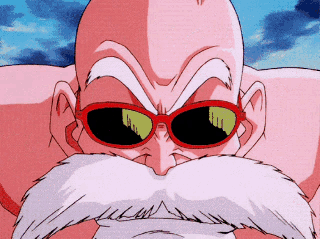 a bald man with a white mustache and sunglasses