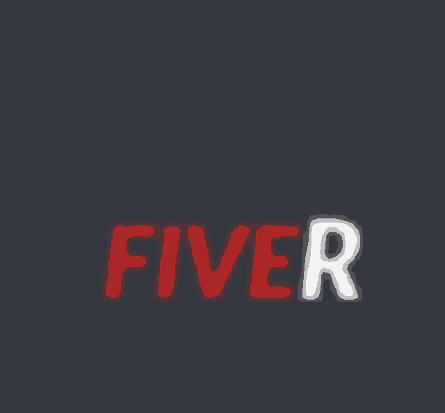 the word fiver is red and white on a black background