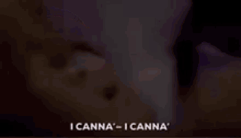 a close up of a person 's face with the words `` i canna - i canna '' written above it .